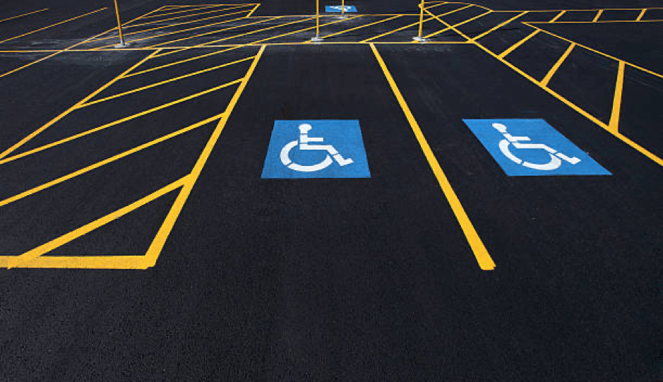 Painting-disabled-lines-in-a-car-park